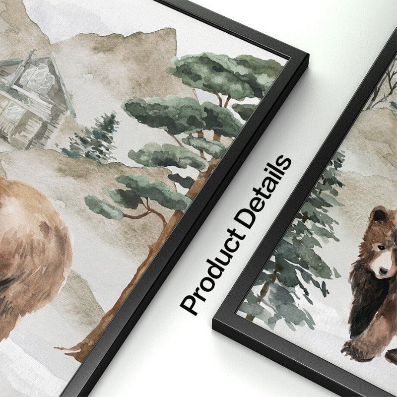 Nordic Forest Wild Animals Canvas Prints - Just Kidding Store