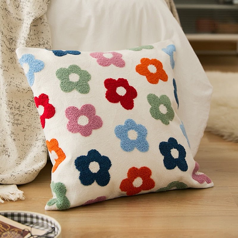Floral Embroidery Cushion Cover - Just Kidding Store