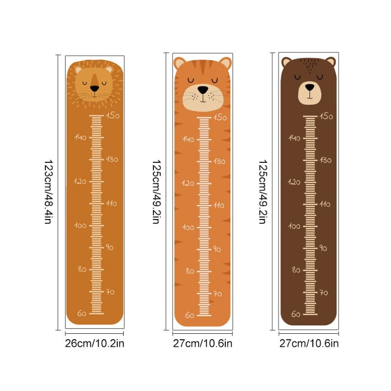 Height Measurement Chart Growth Chart Bear Tiger Lion Just Kidding Store