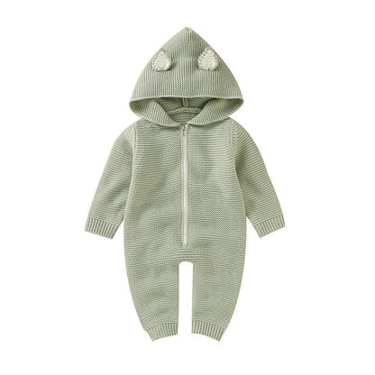 Hooded Knitted Winter Infant Jumpsuit - Just Kidding Store