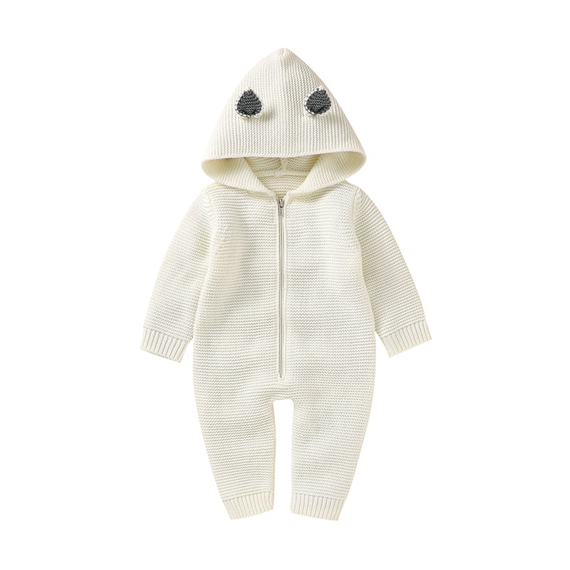 Hooded Knitted Infant Winter Jumpsuit - Just Kidding Store