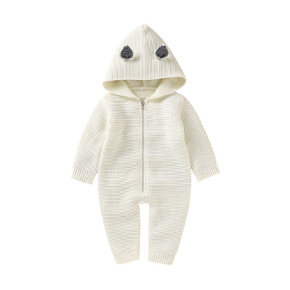 Hooded Knitted Infant Jumpsuit