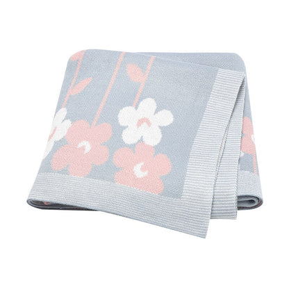 Spring Flowers Knitted Baby Children Blanket - Just Kidding Store