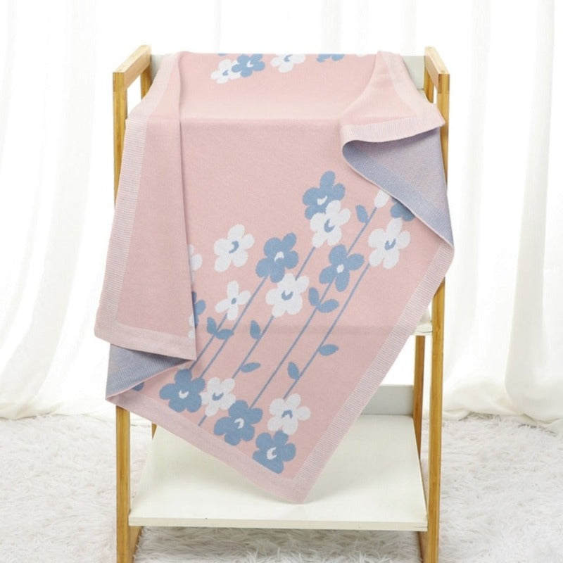 Spring Flowers Knitted Baby Children Blanket - Just Kidding Store