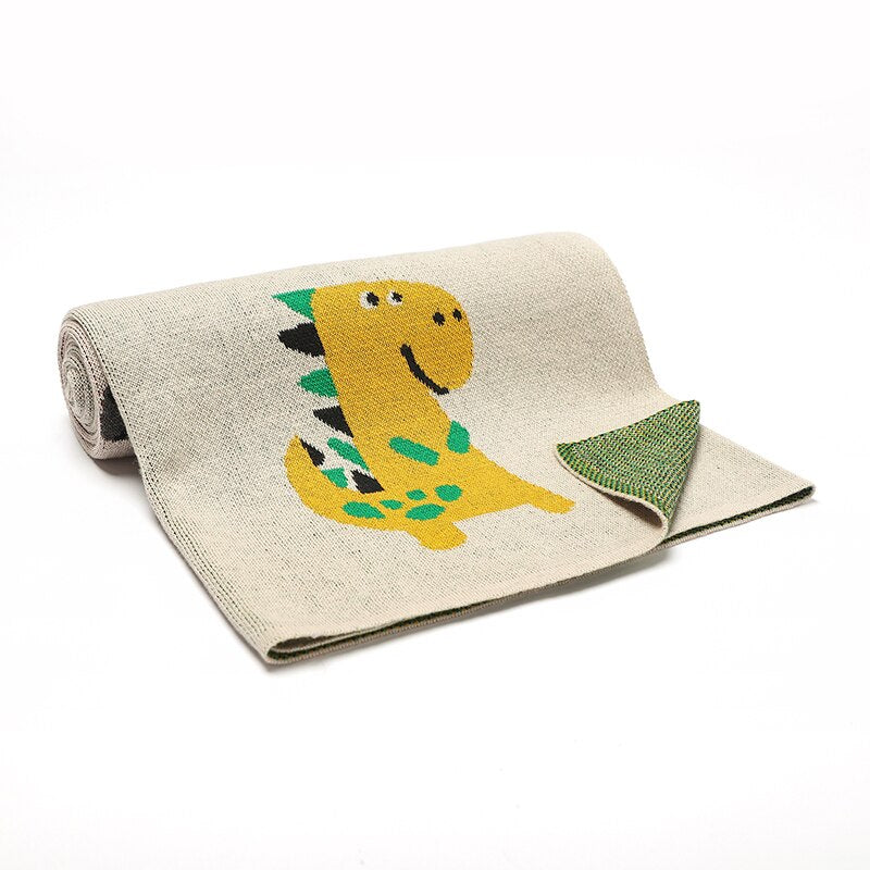 Baby Dinosaur Cotton Knitted Blanket - Just Kidding Store