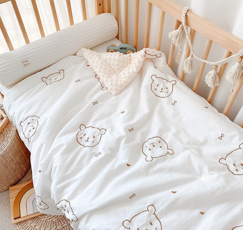 Embroidered Winter Baby Infant Children Cotton Cover - Just Kidding Store