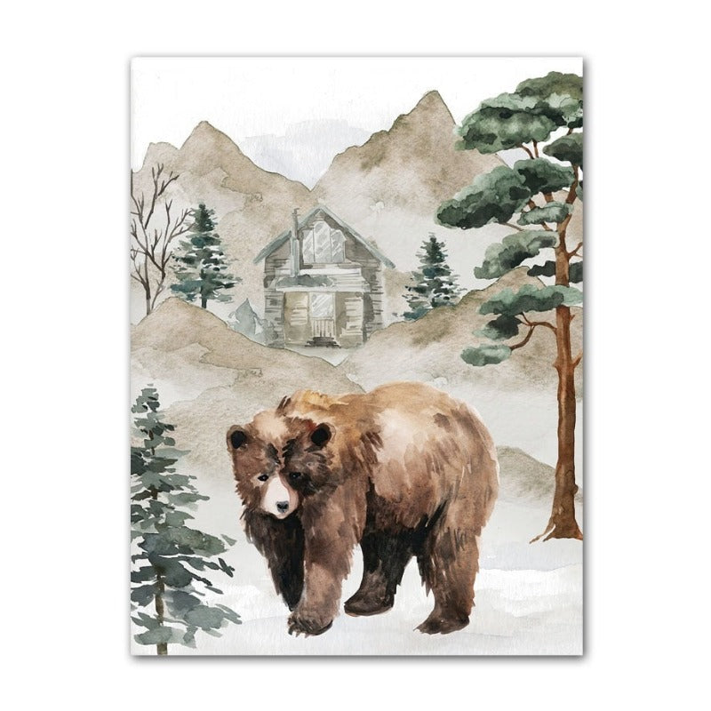 Nordic Forest Wild Animals Canvas Prints - Just Kidding Store