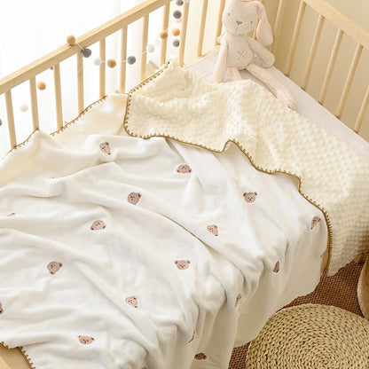 Embroidered Soft Baby Childrens Microfiber Blanket - Just Kidding Store