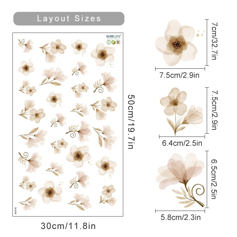 Floral Botanical Butterfly Watercolor Wall Stickers - Just Kidding Store