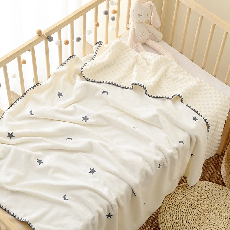 Embroidered Soft Baby Childrens Microfiber Blanket - Just Kidding Store