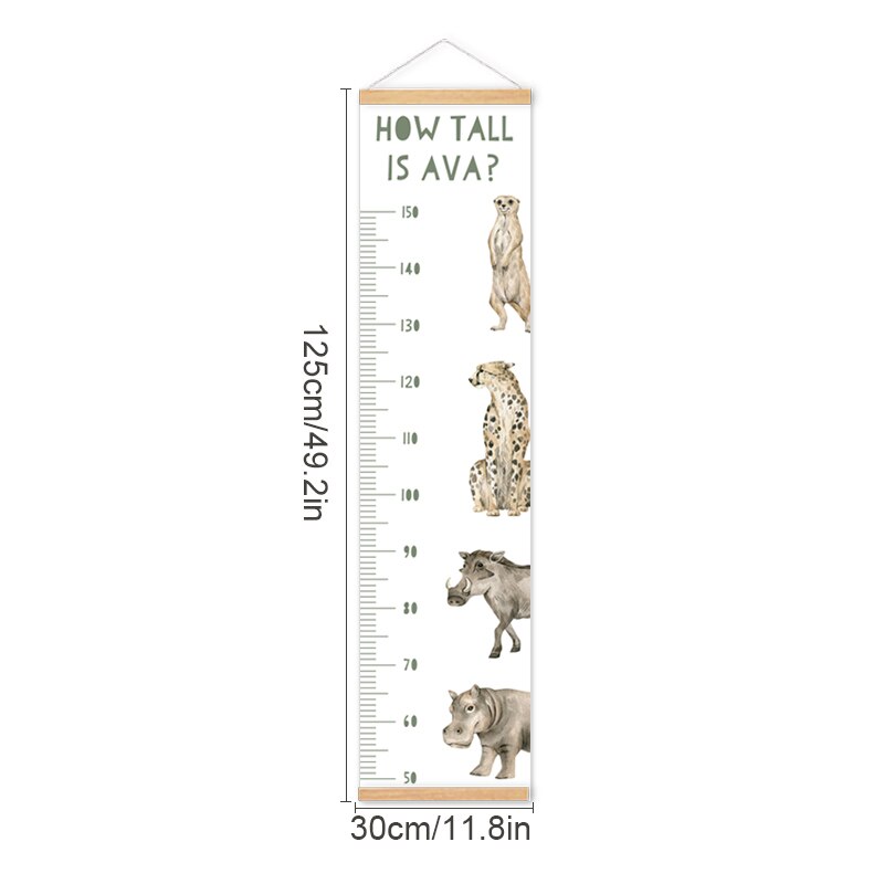 Personalised Safari Growth Chart - Height Measure Ruler - Just Kidding Store