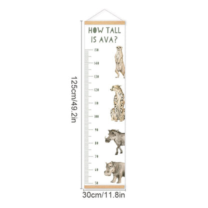 Personalised Safari Growth Chart - Height Measure Ruler - Just Kidding Store