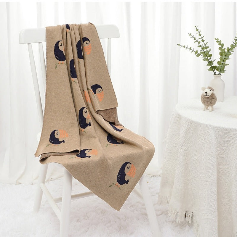 Toucan Cotton Baby Nursery Children Knitted Blanket - Just Kidding Store