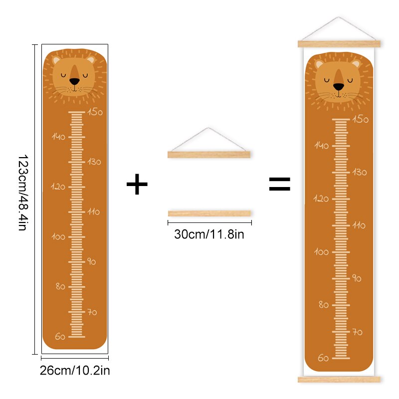 Height Measurement Chart Growth Chart Bear Tiger Lion Just Kidding Store