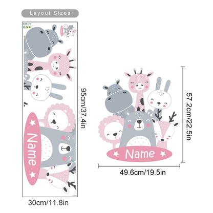 Personalised Name Animal Friends Wall Sticker - Just Kidding Store