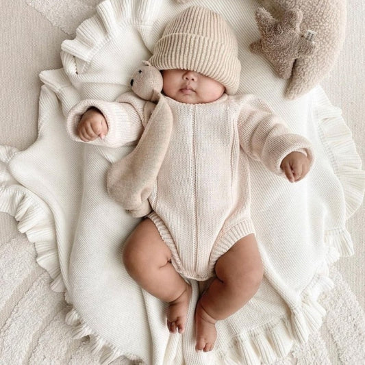 Knitted Ruffle Baby Infant Children Blanket - Just Kidding Store