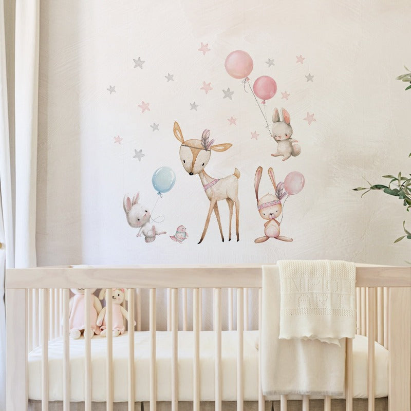 Bunny Balloon Nursery Kids Wall Decals - Just Kidding Store
