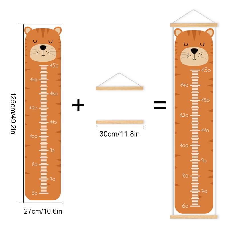 Height Measurement Chart Growth Chart Bear Tiger Lion Just Kidding Store