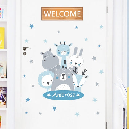 Personalised Name Animal Friends Wall Sticker - Just Kidding Store