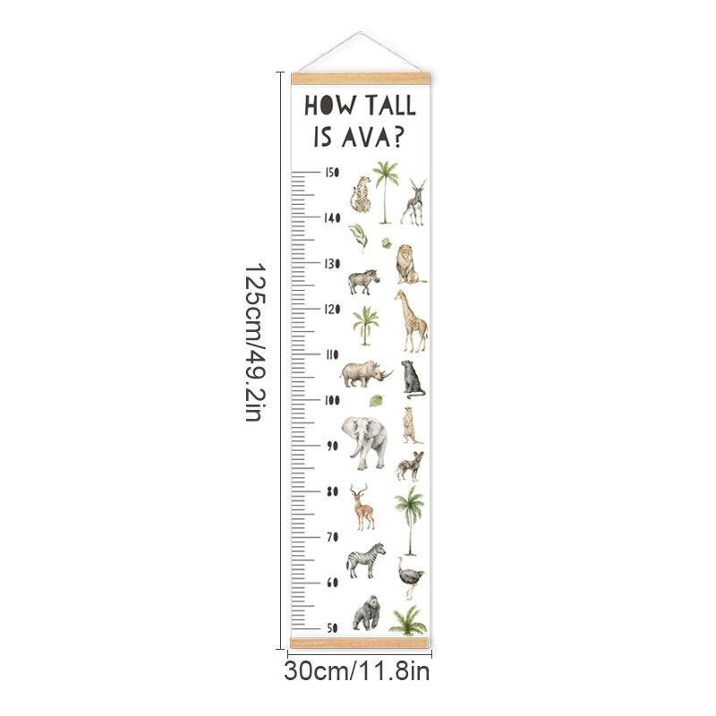 Personalised Safari Growth Chart - Height Measure Ruler - Just Kidding Store