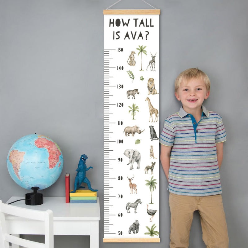 Personalised Safari Growth Chart - Height Measure Ruler - Just Kidding Store