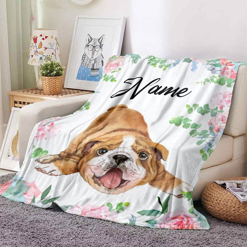 Custom Name Animal Print Blanket - Personalized Fleece Throw - Just Kidding Store