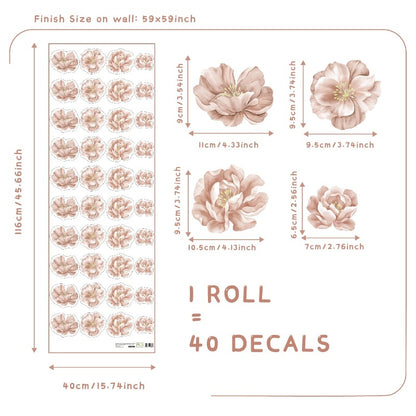 Sakura Flowers Nursery Boho Wall Decals - Just Kidding Store