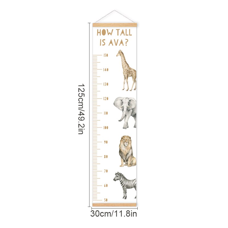 Personalised Safari Growth Chart - Height Measure Ruler