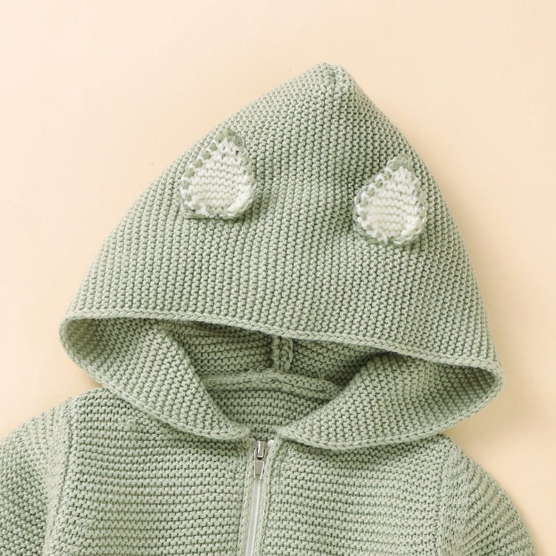 Hooded Knitted Infant Baby Toddler Jumpsuit - Just Kidding Store