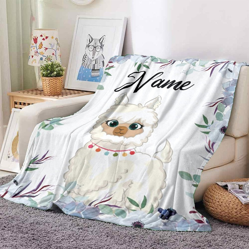 Custom Name Animal Print Blanket - Personalized Fleece Throw - Just Kidding Store