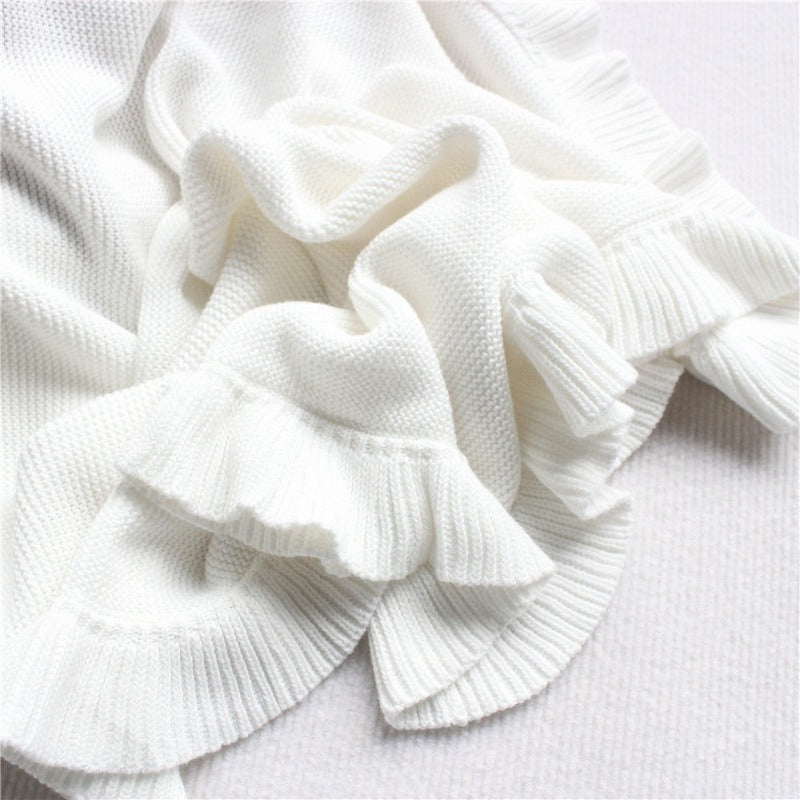 Knitted Ruffle Baby Infant Children Blanket - Just Kidding Store