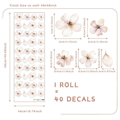 Sakura Flowers Nursery Boho Wall Decals - Just Kidding Store
