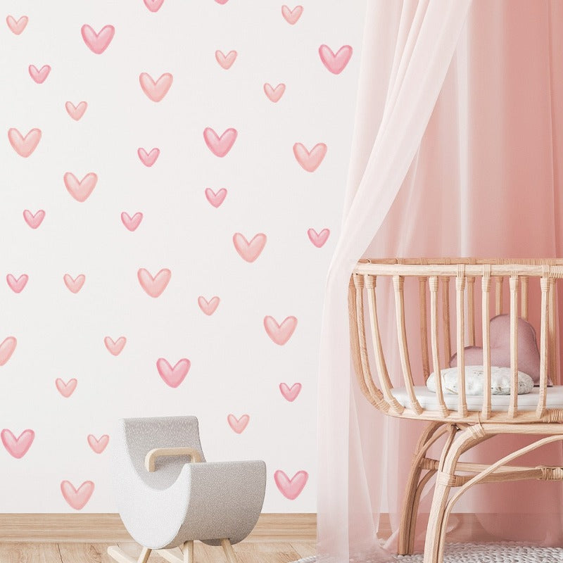 Blush Pink Hearts Wall Decals - Just Kidding Store