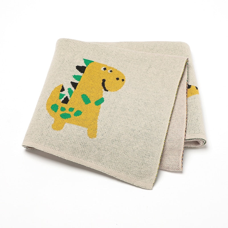 Baby Dinosaur Cotton Knitted Blanket - Just Kidding Store