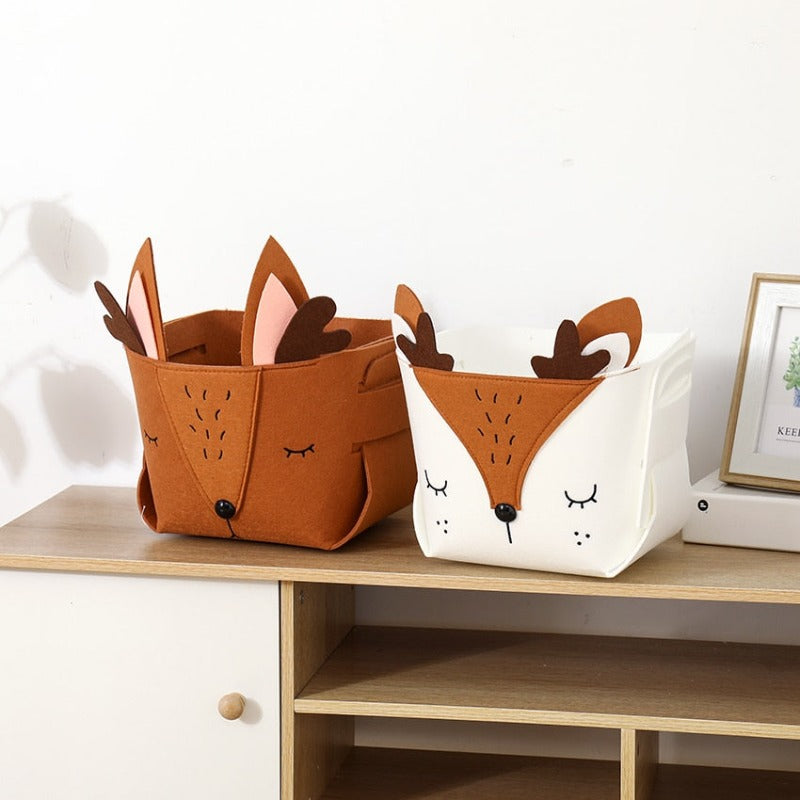 Woodland Animals Felt Kids Toy Storage Baskets - Just Kidding Store