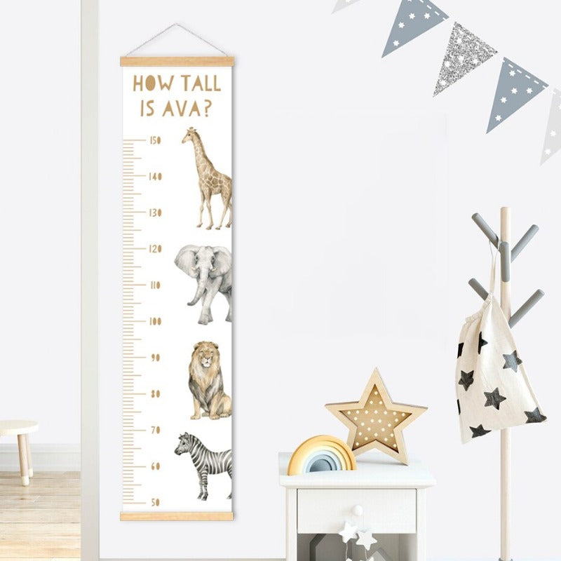 Personalised Safari Growth Chart - Height Measure Ruler - Just Kidding Store
