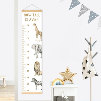 Personalised Safari Growth Chart - Height Measure Ruler - Just Kidding Store