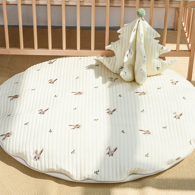 Embroidered Nursery Baby Play Mat - Brown Bear - Just Kidding Store