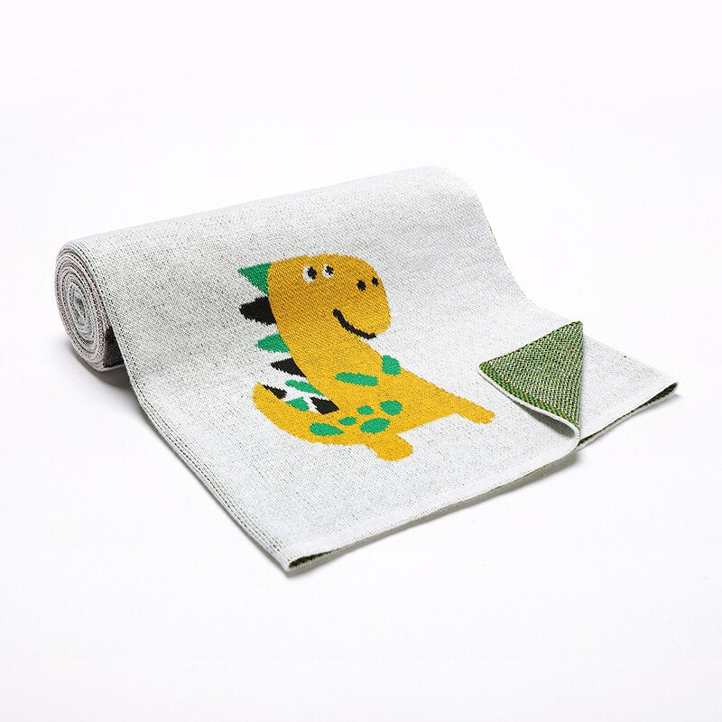Baby Dinosaur Cotton Knitted Blanket - Just Kidding Store