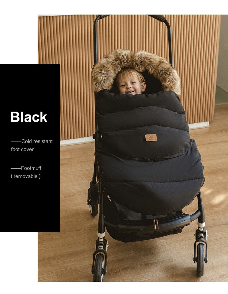 Winter Windproof Footmuff - Adjustable Length Pram Sack 0-4Y - Just Kidding Store