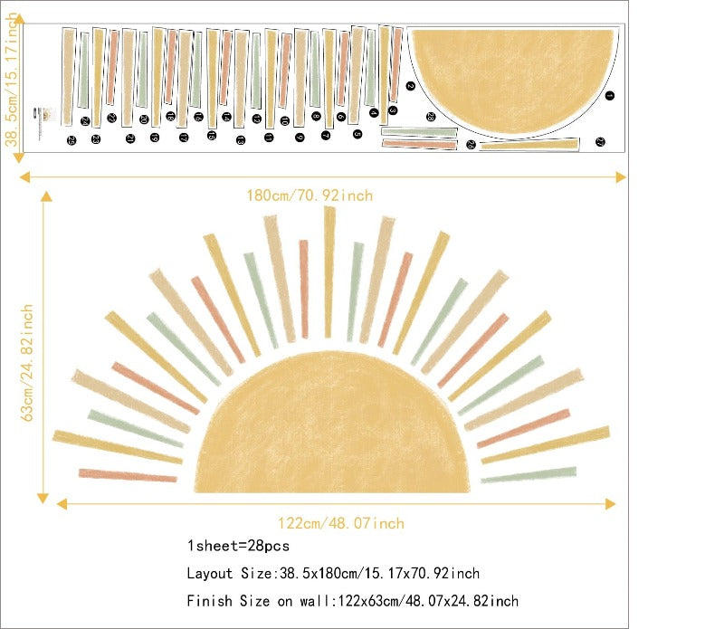 Bohemian Sun Nursery Kids Wall Decal - Just Kidding Store