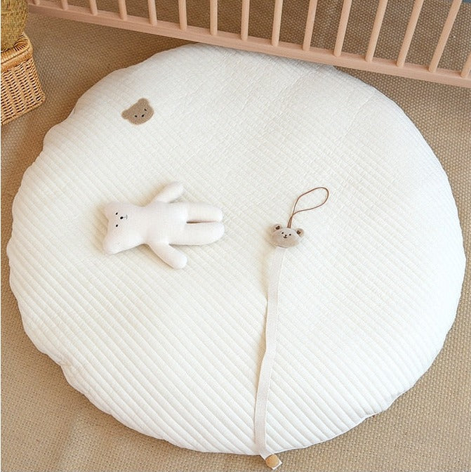 Embroidered Nursery Baby Play Mat - Brown Bear - Just Kidding Store