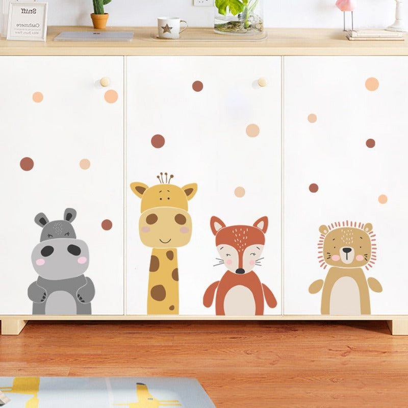 Colourful Cartoon Animals Nursery Wall Decal - Just Kidding Store