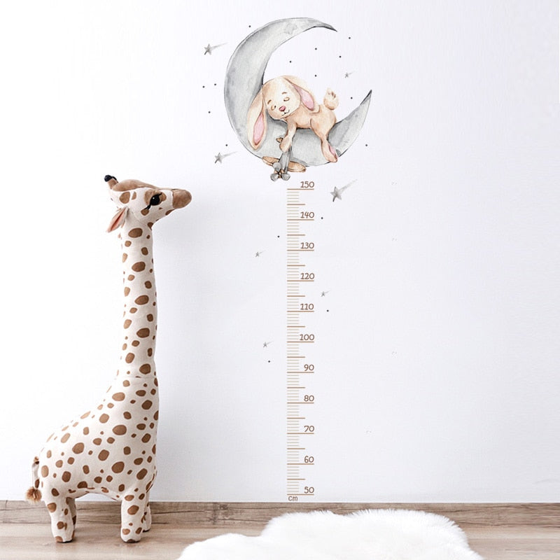 Sleepy Bunny Height Measure Sticker -  Growth Chart Decal - Just Kidding Store