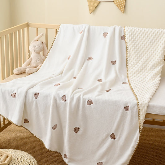 Embroidered Soft Baby Childrens Microfiber Blanket - Just Kidding Store