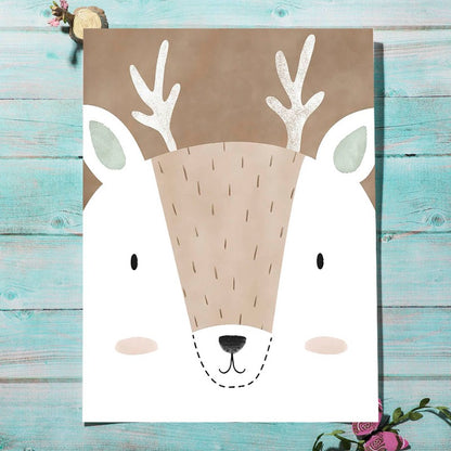 Woodland Nursery Canvas Prints - Deer Fox Rabbit Bear Hedgehog - Just Kidding Store