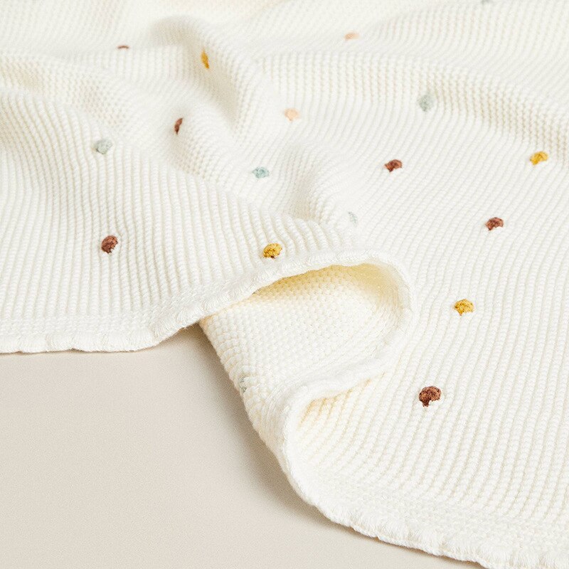 Colourful Spots Baby Kids Cotton Knitted Blanket - Just Kidding Store