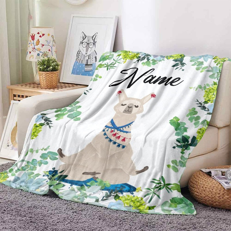 Custom Name Animal Print Blanket - Personalized Fleece Throw - Just Kidding Store