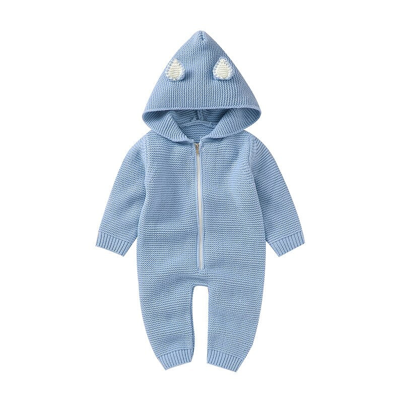 Hooded Knitted Winter Infant Jumpsuit - Just Kidding Store