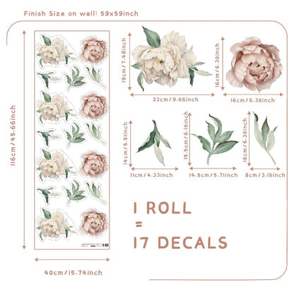Sakura Flowers Nursery Boho Wall Decals - Just Kidding Store